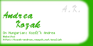 andrea kozak business card